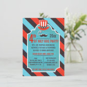 Mustache Monocle 4 juillet Fête Invitations (Debout devant)