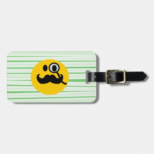 Mustache monocle bagagelabel (Voorkant horizontaal)