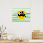 Mustache monocle poster (Keuken)
