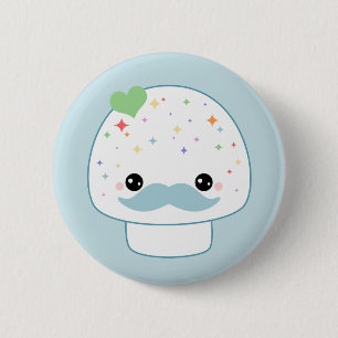Mustache Mushroom Ronde Button 5,7 Cm