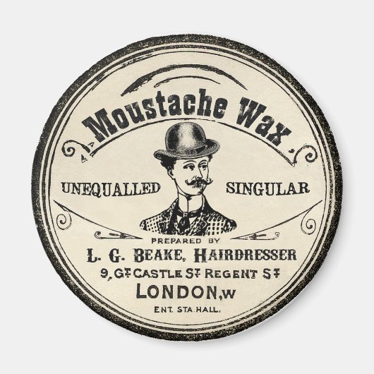 Mustache Mustach Wax  magneet (Voorkant)