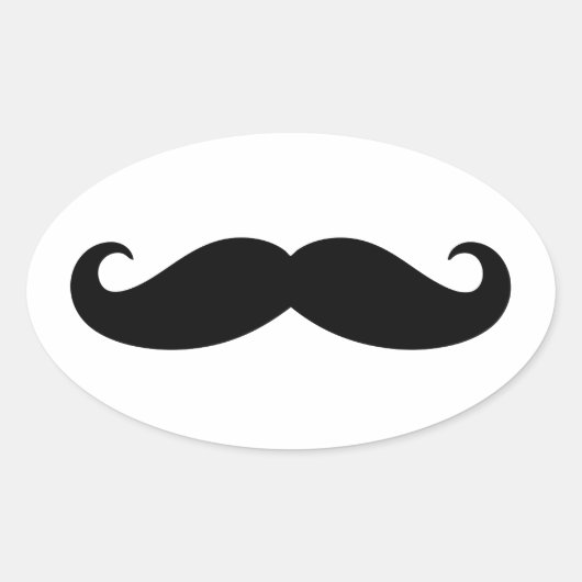Mustache Mustache, Mustache design Ovale Sticker (Voorkant)