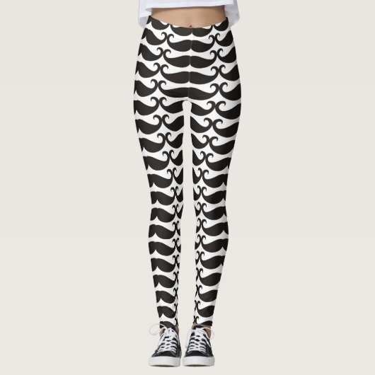 Mustache / Mustache / Schnurrbart + jouw naam Leggings (Voorkant)