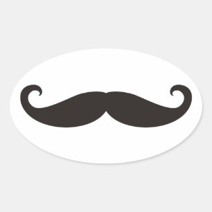 Mustache / Mustache / Schnurrbart Ovale Sticker