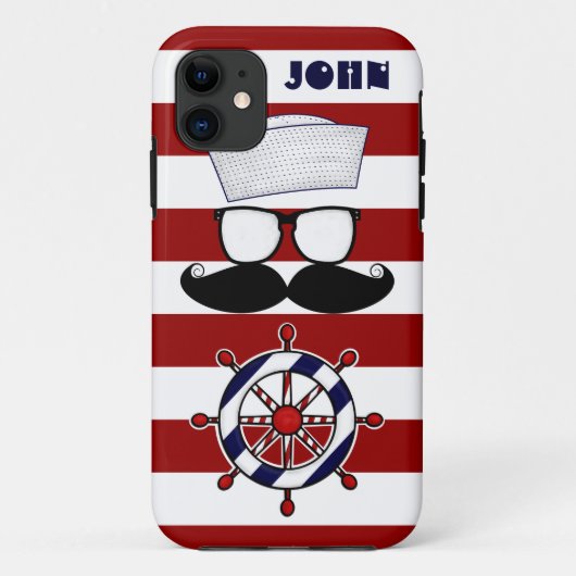 Mustache Nautical iPhone 5 Hoesje (Achterkant)