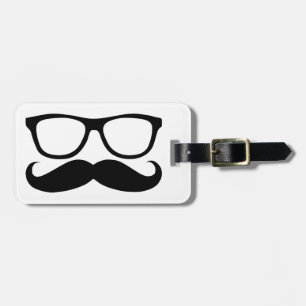 Mustache Nerd Bagagelabel