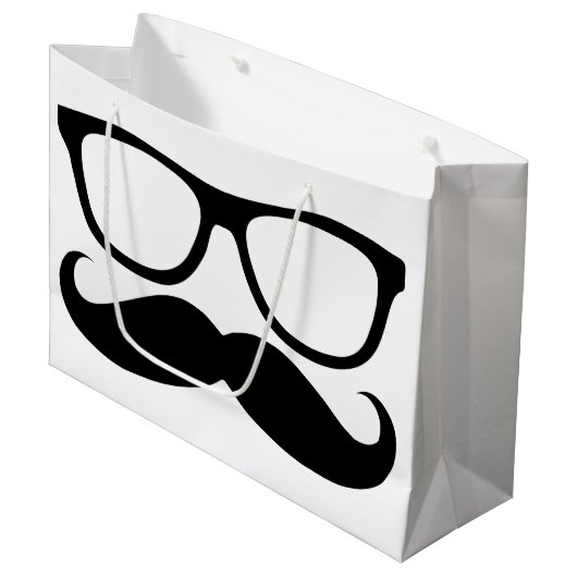 Mustache Nerd Black Graphic Large Cadeauzakje