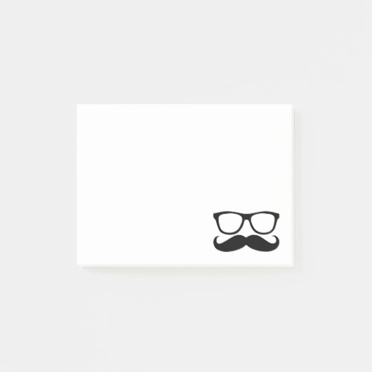 Mustache Nerd Black Graphic Post-it® Notes (Voorkant)