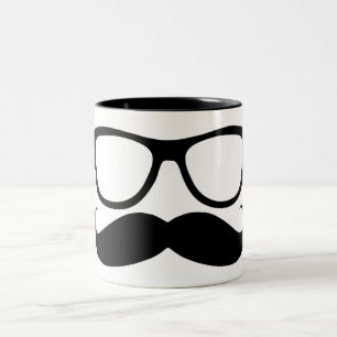 Mustache Nerd Tweekleurige Koffiemok