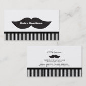 Mustache noir et blanc rayures Carte de visite rét (Devant / Derrière)