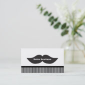Mustache noir et blanc rayures Carte de visite rét (Debout devant)