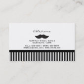 Mustache noir et blanc rayures Carte de visite rét (Dos)