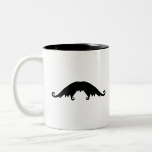 Mustache noire fantaisie Mug à deux tons