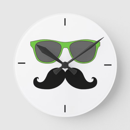 Mustache noire Verte lunettes de soleil Horloge mu (Recto)