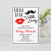 Mustache of lippenstift Dame of Man Geslacht onthu Kaart (Staand voorkant)