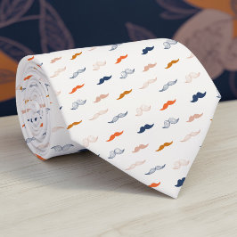 Mustache on Beige Necktie Tie Stropdas