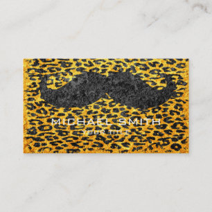 Mustache op  luipaard afdrukken #2 visitekaartje