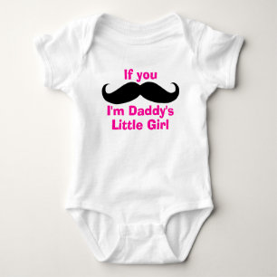 Mustache Papa's kleine meisje Romper