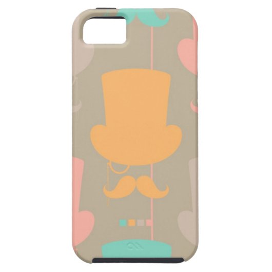 Mustache patroon 2 Case-Mate iPhone case (Achterkant)
