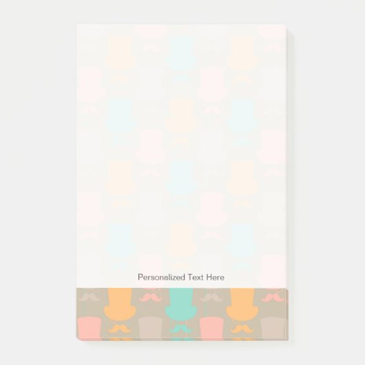 Mustache patroon 2 post-it® notes (Voorkant)