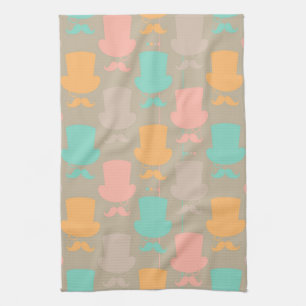 Mustache patroon 2 theedoek