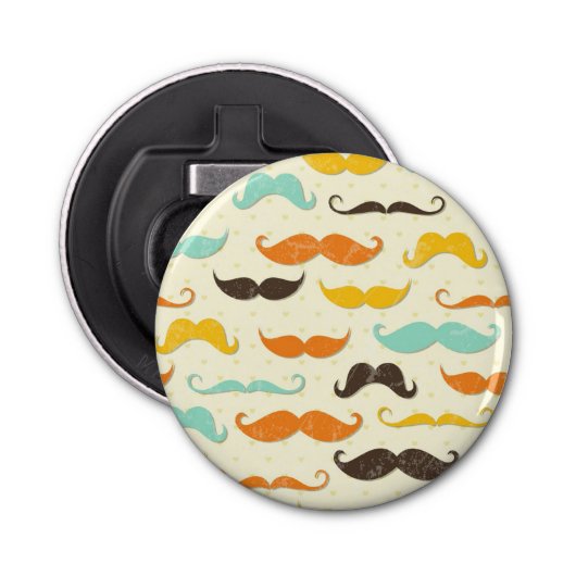 Mustache patroon 3 button flesopener (Voorkant)