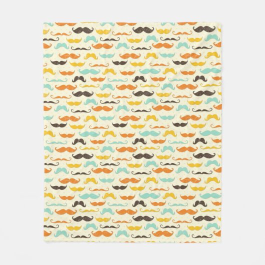 Mustache patroon 3 fleece deken (Voorkant)