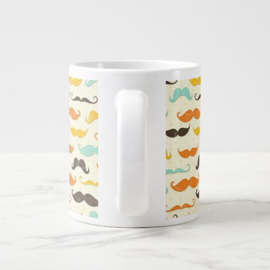 Mustache patroon 3 jumbo mok (Achterkant)