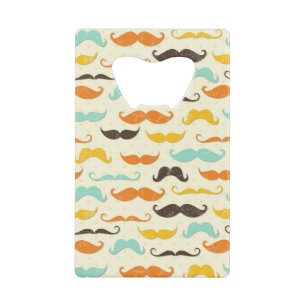 Mustache patroon 3 kredietkaart flessenopener