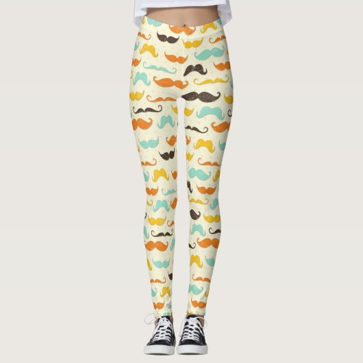 Mustache patroon 3 leggings (Voorkant)