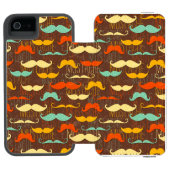 Mustache patroon incipio iPhone portemonnee hoesje (Agenda Open)