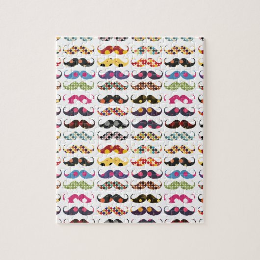 Mustache patroon is schattig legpuzzel (Verticaal)