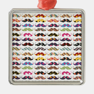 Mustache patroon is schattig metalen ornament