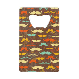 Mustache patroon kredietkaart flessenopener