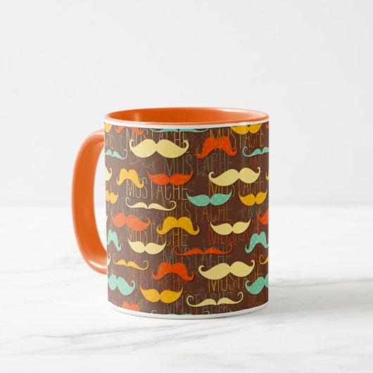 Mustache patroon mok (Voorkant links)