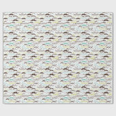 Mustache patroon, retro-stijl 2 cadeaupapier (Vlak)