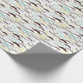 Mustache patroon, retro-stijl 2 cadeaupapier (Hoek)