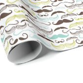 Mustache patroon, retro-stijl 2 cadeaupapier (Rol Hoek)