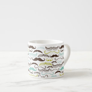 Mustache patroon, retro-stijl 2 espresso kop