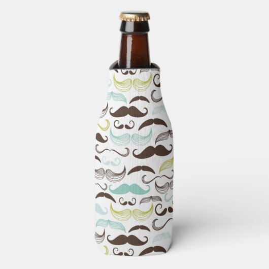 Mustache patroon, retro-stijl 2 flesjeskoeler (Fles Voorkant)