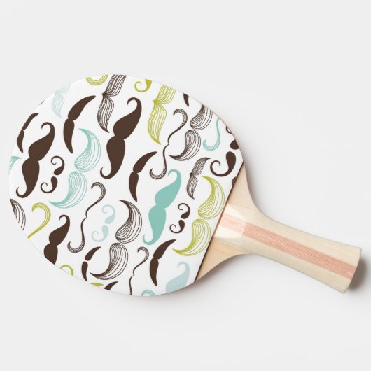 Mustache patroon, retro-stijl 2 tafeltennisbatje (Zijkant)
