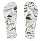 Mustache patroon, retro-stijl 2 teenslippers (Voetbed)