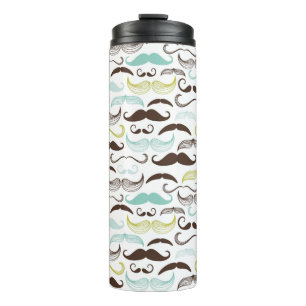 Mustache patroon, retro-stijl 2 thermosbeker