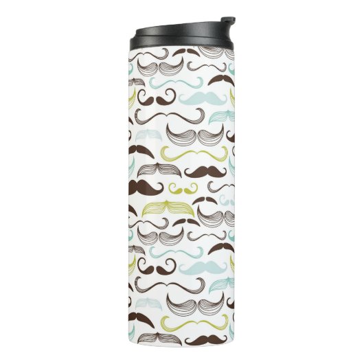 Mustache patroon, retro-stijl 2 thermosbeker (Gedraaid links)