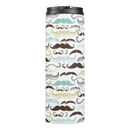 Mustache patroon, retro-stijl 2 thermosbeker (Achterkant)
