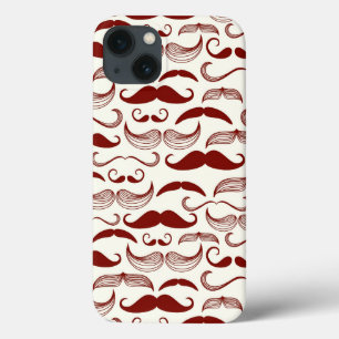 Mustache patroon, retro-stijl 3 iPhone 13 hoesje