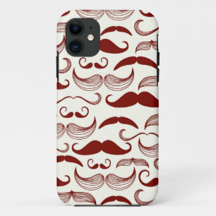 Mustache patroon, retro-stijl 3 iPhone 11 hoesje