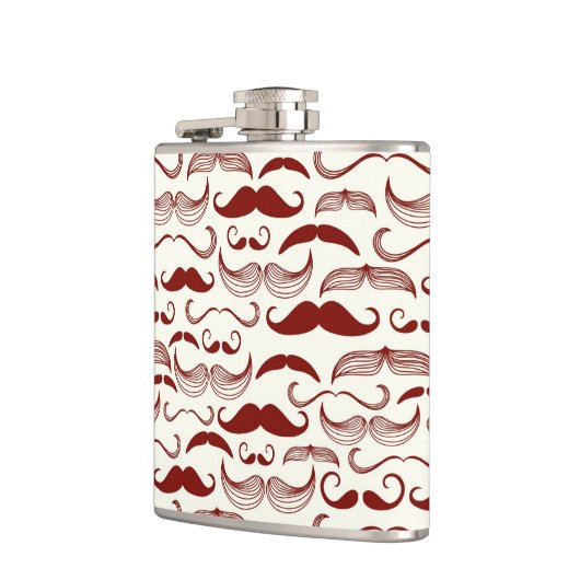 Mustache patroon, retro-stijl 3 heupfles (Links)