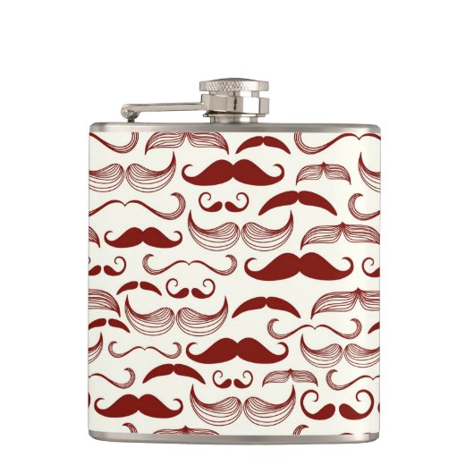 Mustache patroon, retro-stijl 3 heupfles (Voorkant)