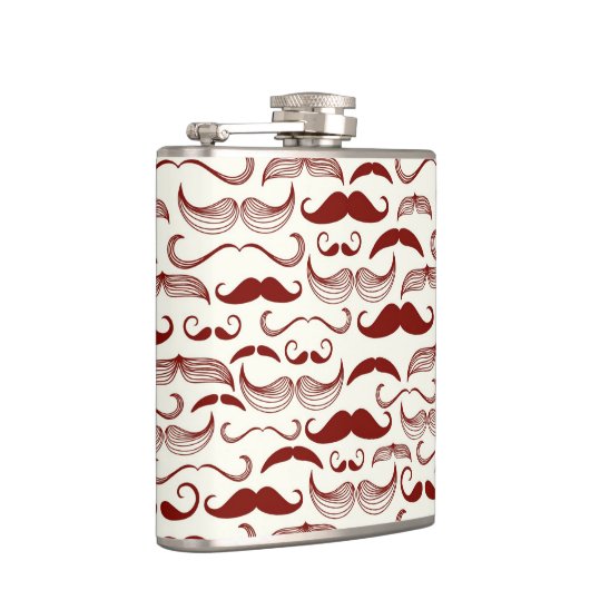 Mustache patroon, retro-stijl 3 heupfles (Rechts)
